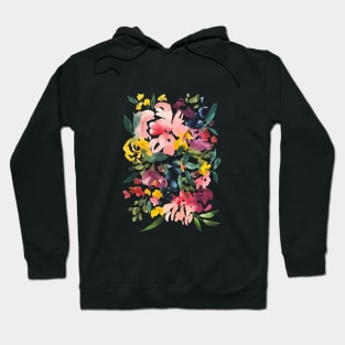 Abstract Watercolor Flowers, Bouquet Illustration 15 Hoodie